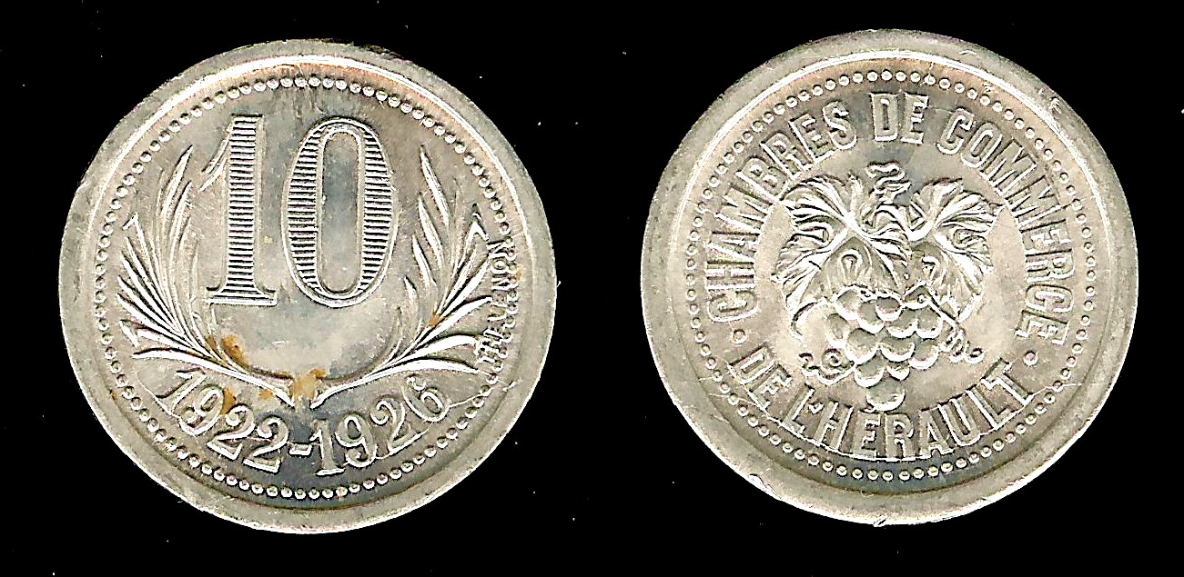 chambre de commerce Département - Hérault (34) 10 centimes 1922-